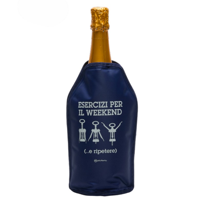 Fascia termica refrigerante per vino con decoro “Esercizi per il weekend”